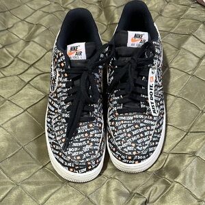 Nike Air Force 1. Just Do It Black Sneakers. 
A06298-001